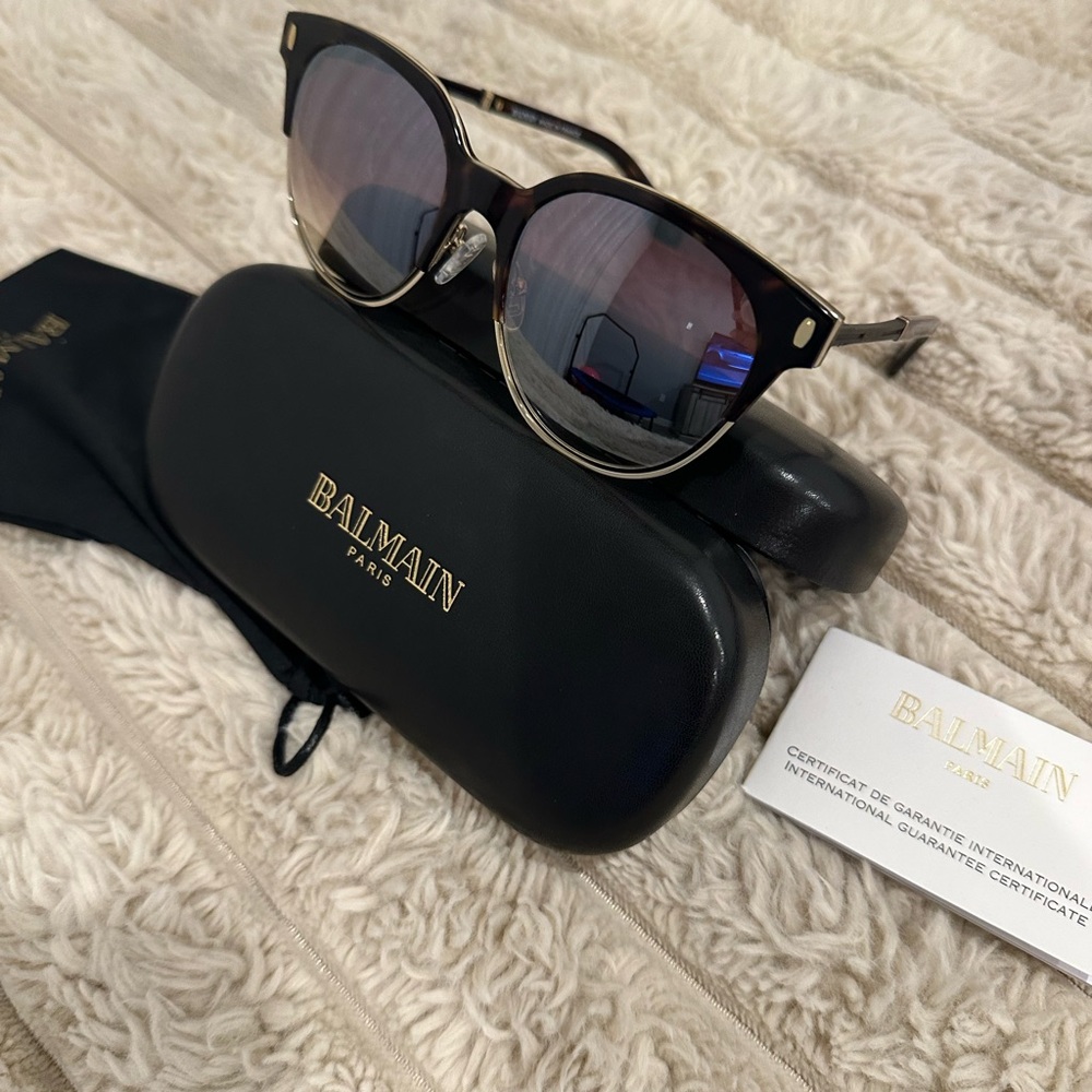 Balmain Tortoiseshell Sunglasses with Black Case